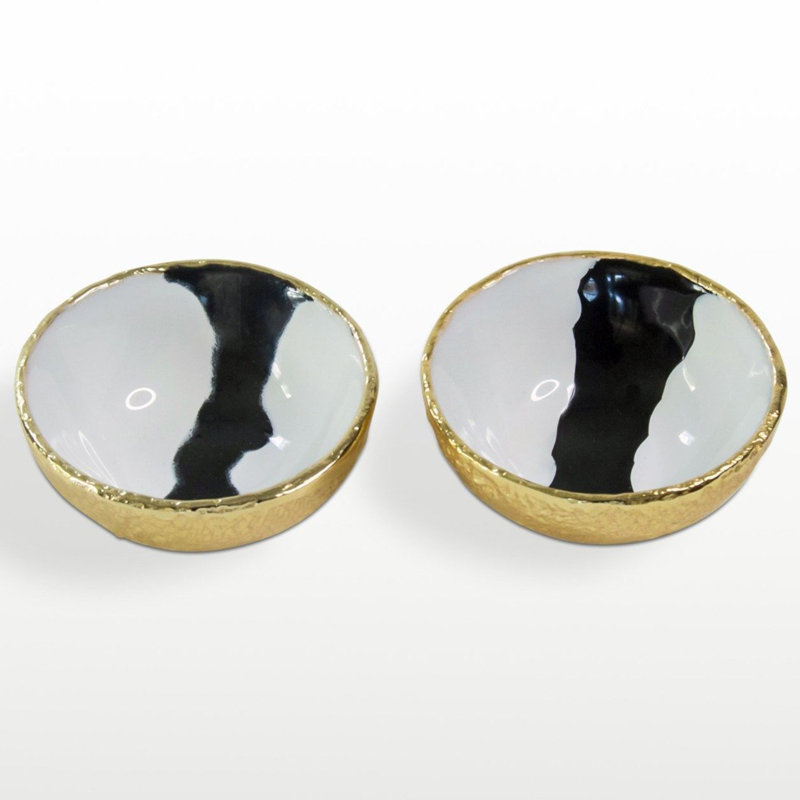 Bianco Nero Salt And Pepper Bowls