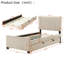 Lit plateforme en velours avec lit gigogne simple Modern-1433504584-1433504586