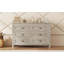 Commode en bois de style campagnard rétro avec 6 tiroirs, parfaite pour le rangement organisé et élégant de la chambre à coucher-1103526841