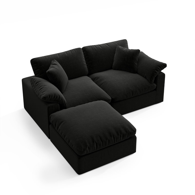 Canapé rembourré Chuan, canapé modulaire Cloud , Velours noir