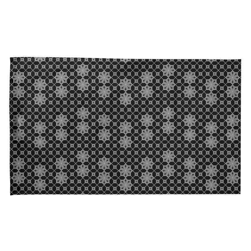 Serviette de thé classique à treillis Mcguigan, Noir, Polyester sergé