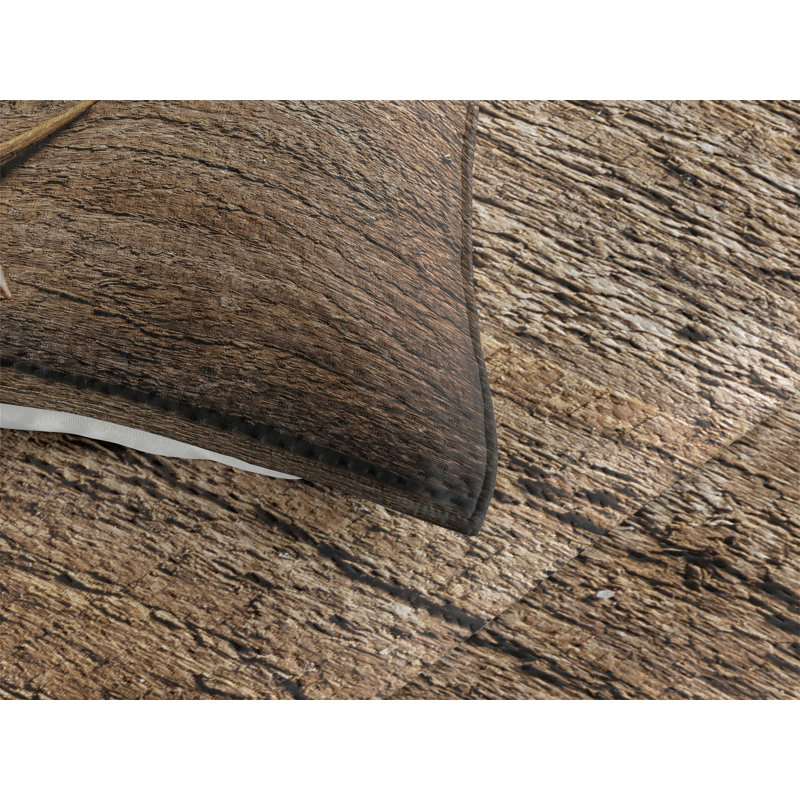 Twin Rustic Antler Print Polyester Bedspread Set