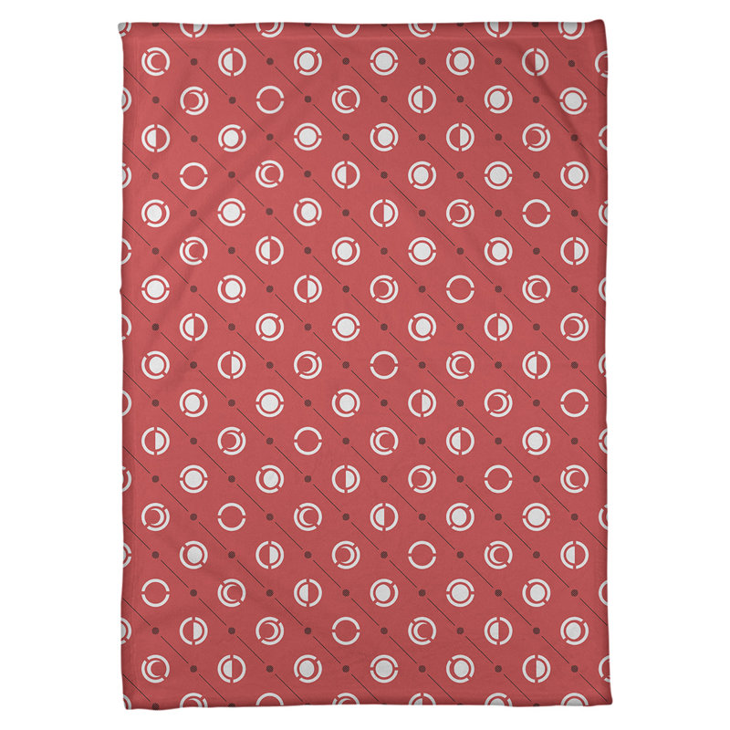 Couverture polaire moon phases, l 50 po x L 60 po, Rouge / noir