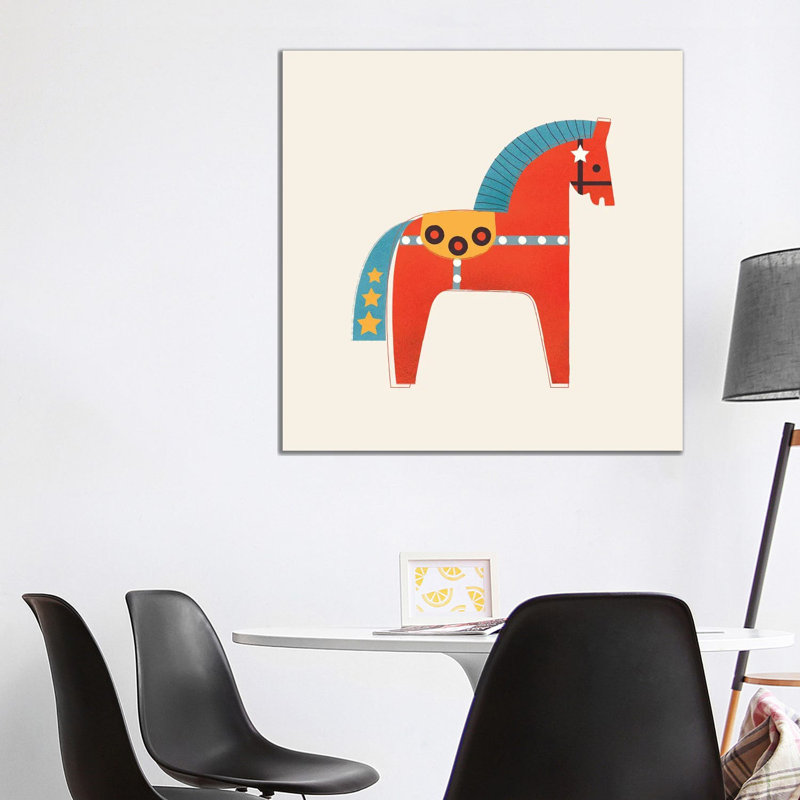 Christmas Horse by Show Me Mars - Gallery-Wrapped Canvas Giclée on Canvas, 45.72 cm H x 45.72 cm W x 3.175 cm D, Canvas