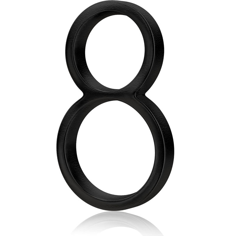 Numéro de maison 5 po en acier inoxydable flottant moderne - Finition noire résistante aux intempéries, 8