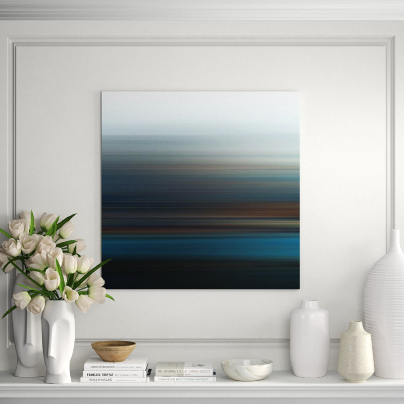 Blue Motion III Print by Sofia Fox, Brush Gel, 47" H x 47" W