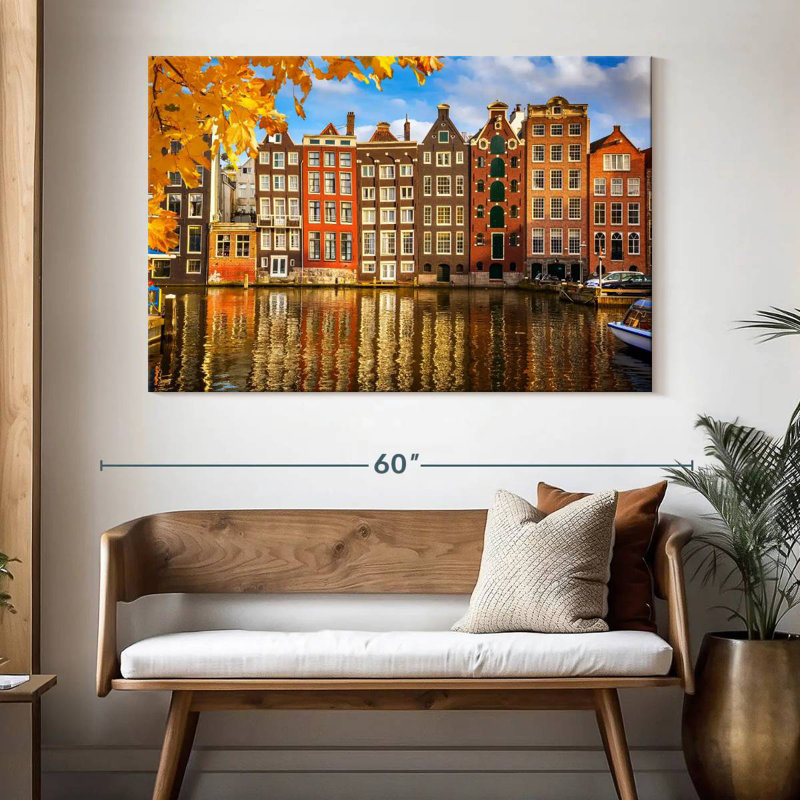 Bâtiments de Sireci au canal Amsterdam, H 34 po x l 51 po
