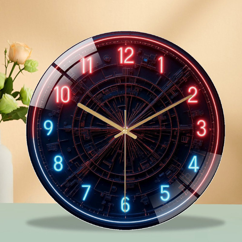 Horloge murale moderne à DEL avec caractéristiques - horloge murale moderne en verre 12 po
