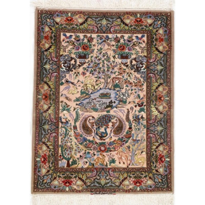 One-of-a-Kind Rectangle 3'6" x 4'7" Hand Knotted Area Rug