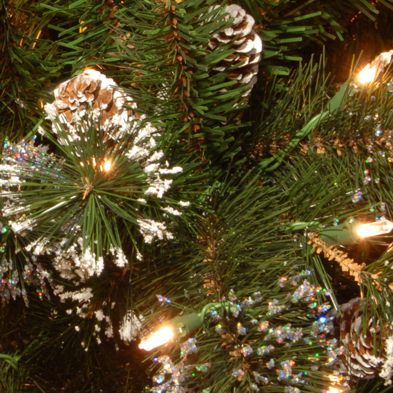 Kamarli 24" Glittery Pine Garland with Clear Lights
