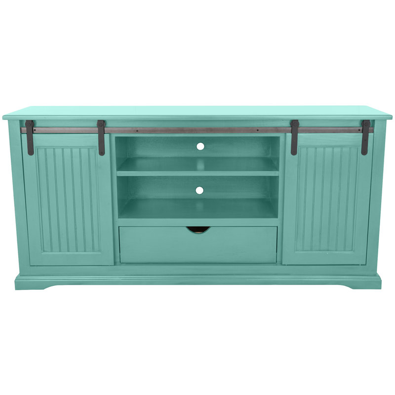Meuble télé 80 po Coastal, Fiesta turquoise, H 32 po x L 18 po x l 80 po
