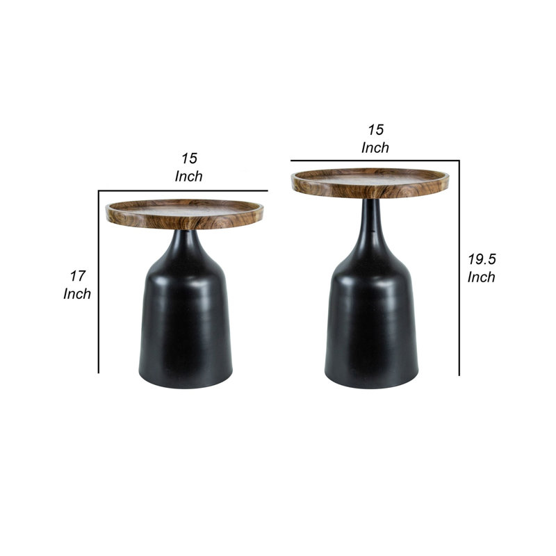 Dannelle Solid Wood Top End Table Set