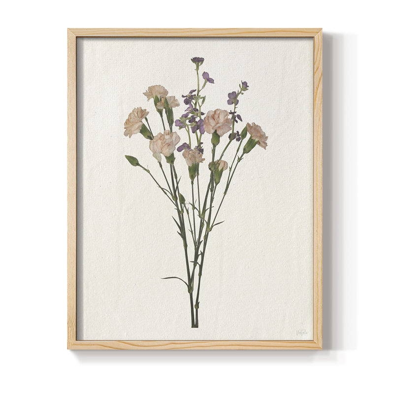 «Organic Floral I», reproduction encadrée - bois massif, H 21 po x l 17 po, Naturel