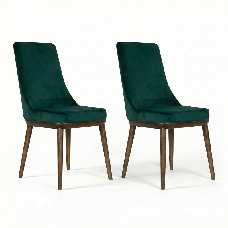 Chaise parsons Rosner, Velours vert