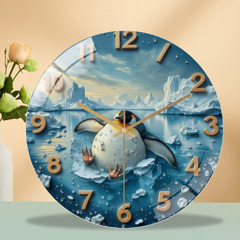 Horloge murale unique en verre 12 po