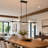 5 - Light Glass Linear Kitchen Island Pendant Light