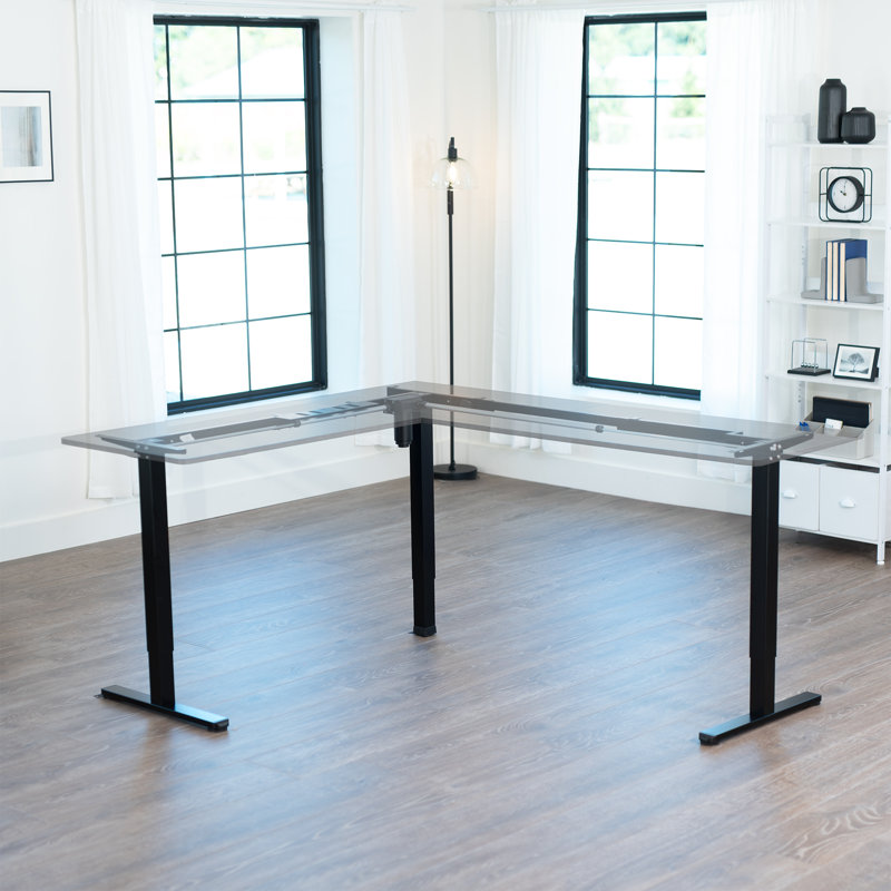 Structure de bureau de coin VIVO, H 27,7 po x l 54,5 po x P 40 po, Noir