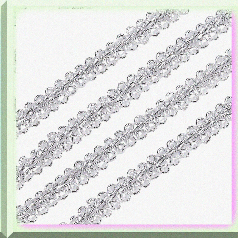 15 Yards Silver Metallic Flower Pattern Braid Lace Trim