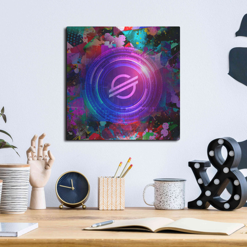 «XLM Stellar Crypto», art mural en métal, H 12 po x l 12 po