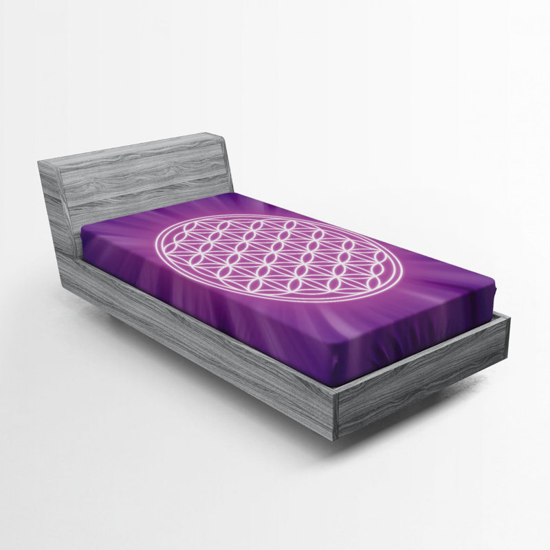 Microfiber Geometric Fitted Sheet, Twin Fitted Sheet