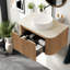 Meuble-lavabo et lavabo flottant moderne en céramique et bois durables, conception peu encombrante