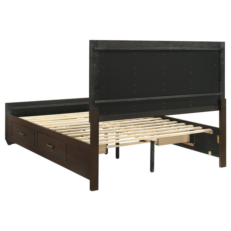 Keaton Dark Cocoa Queen 4-Piece Bedroom Set, Espresso, 4 Pcs: Bed, Chest, 2 Nightstands