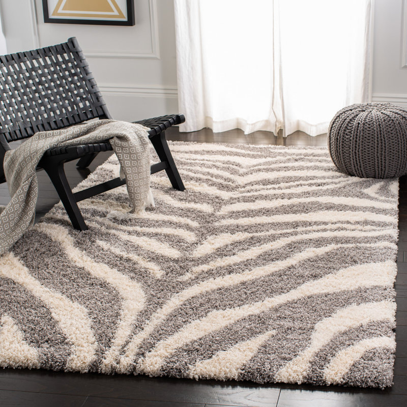 Tapis à imprimé animal à poils longs Laplaigne, Rectangle 4 pi x 6 pi