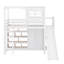 Lit mezzanine avec garde-robe, tablettes de rangement