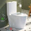 Toilette allongée une pièce à hauteur double Comfort Comfort pour surface vitrée fixée au sol (siège inclus)