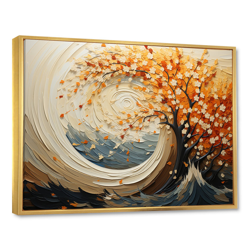 Karmas Wheat Whirl Meadow II, Cadre flottant doré, 16" H x 32" W