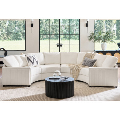 Canapé modulaire incurvé moderne sans repose-pieds 138 po Grandon