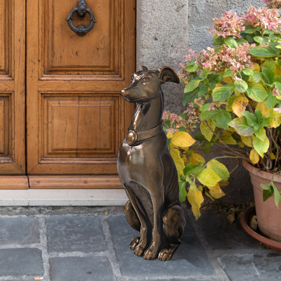 Statue de chien en fonte Greyhound Sentinel