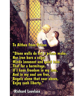 « to althea from prison » par richard lovelace, impression