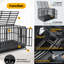 Cage pour chien robuste de 48 pouces pour grands chiens anxieux, plaque de base 2026 Ultimate Escape, chenil en acier pour chien / capacité de charge maximale de 300 lb / porte double avec roues