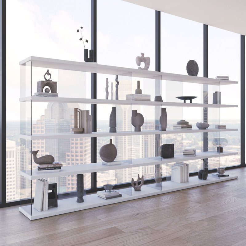 Matana 141.8" Bookcase with Matte Finish, White