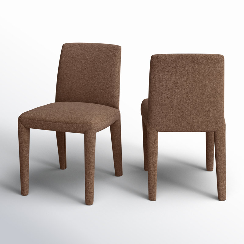 Brandie Dining Chair With Performance Fabric, Brown Performance Canvas