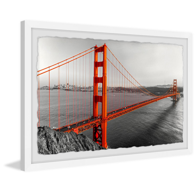Find Me In Golden Gate - Single Picture Frame Print, 20cm H x 30cm W x 3.81cm D