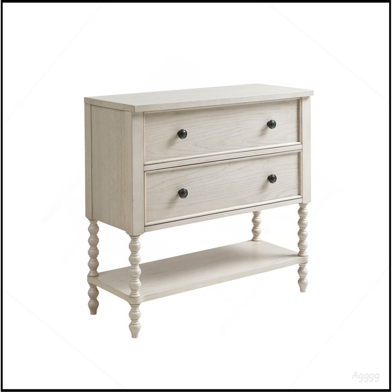 2 Drawer Accent Chest Antique Cream