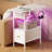 Narrow Side Table, End Table with Charging Station Bed Side Table Small Side Table Nightstand White