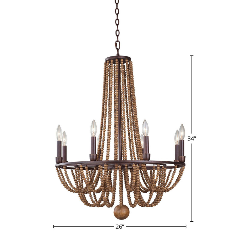 Beechwood 8 LT Royal Mahogany Chandelier Kalco