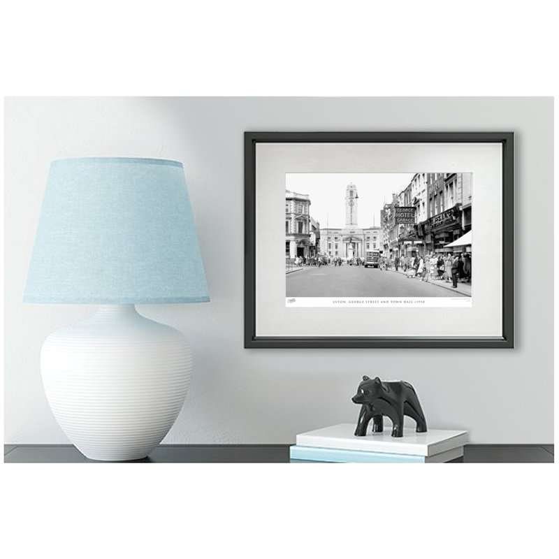 Luton, George Street And Town Hall C1950 - Single Picture Frame Print, 28cm H X 36cm W x 2cm D