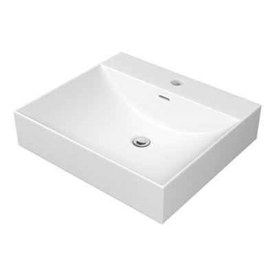 Cantrio ST-1916 19.1 inch SolidTech Matte White Solid Surface Countertop Bathroom Sink