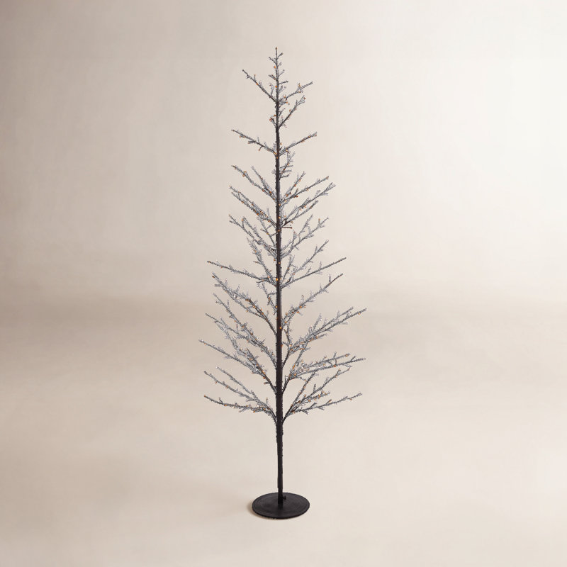 7' Matte Black LED Lighted Tree