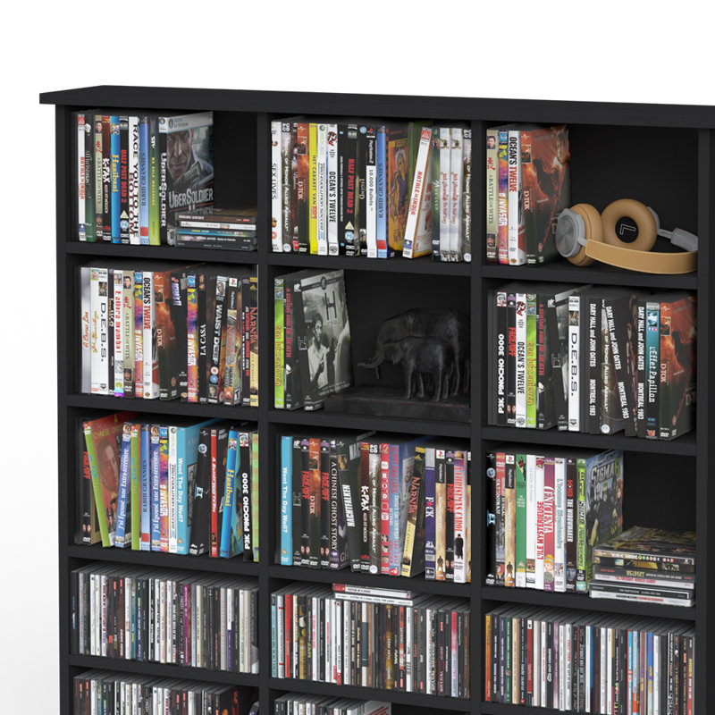 136 cm H Media Shelves, Black