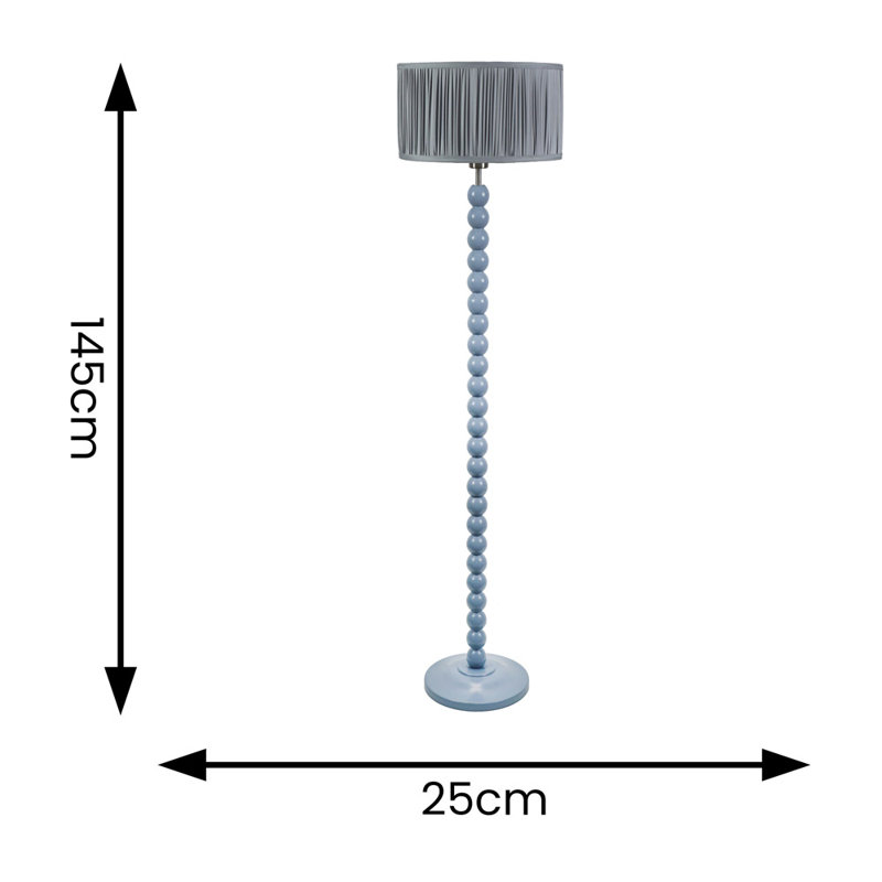 Grenada 145cm Traditional Floor Lamp, Blue, No, Grey