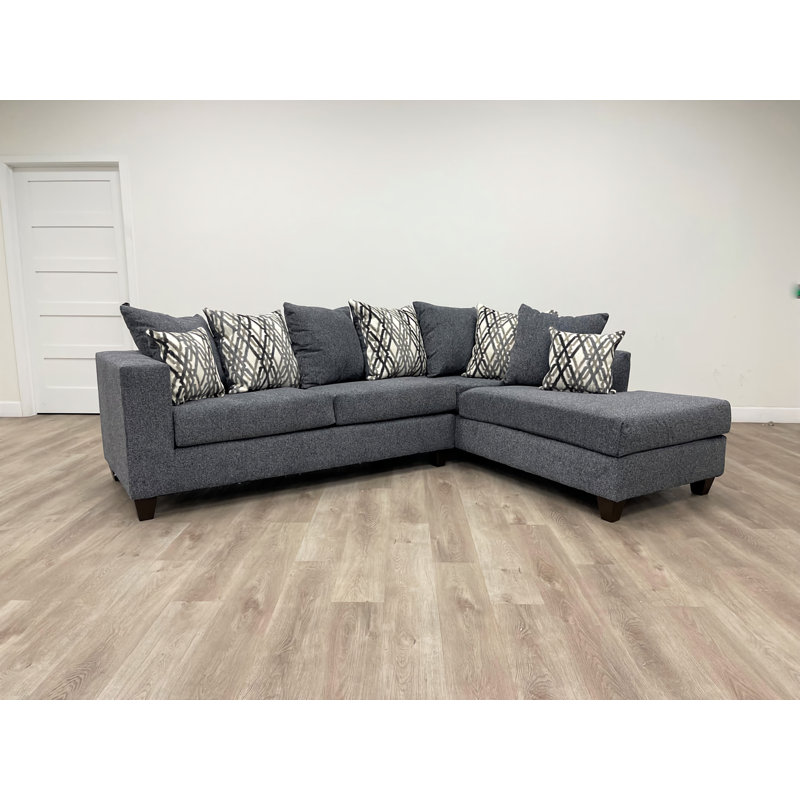 Farragutt 2 - Piece Upholstered Sectional, Chenille Gray