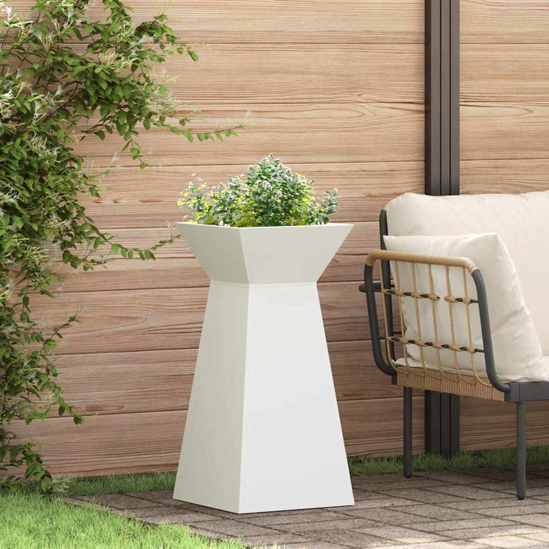Pillar Planter Steel, 73cmH x 35cmW x 35cmD, White