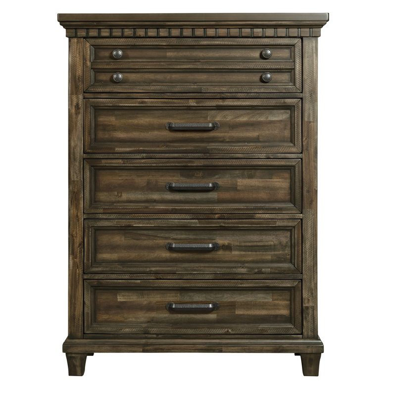 Commode 5 tiroirs Millwood Pines Aleydis, Gris anthracite