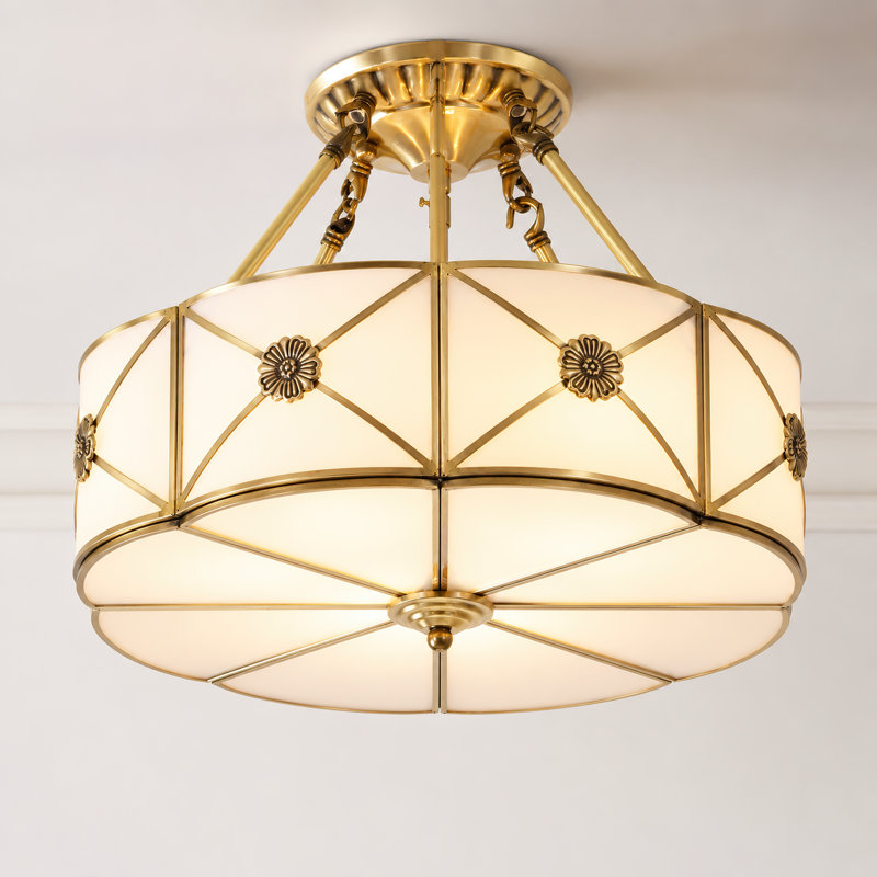 4-Light 17" Modern Gold Drum Chandelier