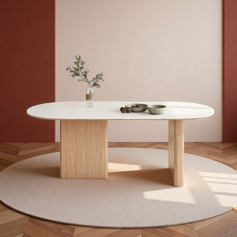 Table en pierre frittée Wabi-Sabi, 29.5" H x 63" W x 31.5" D